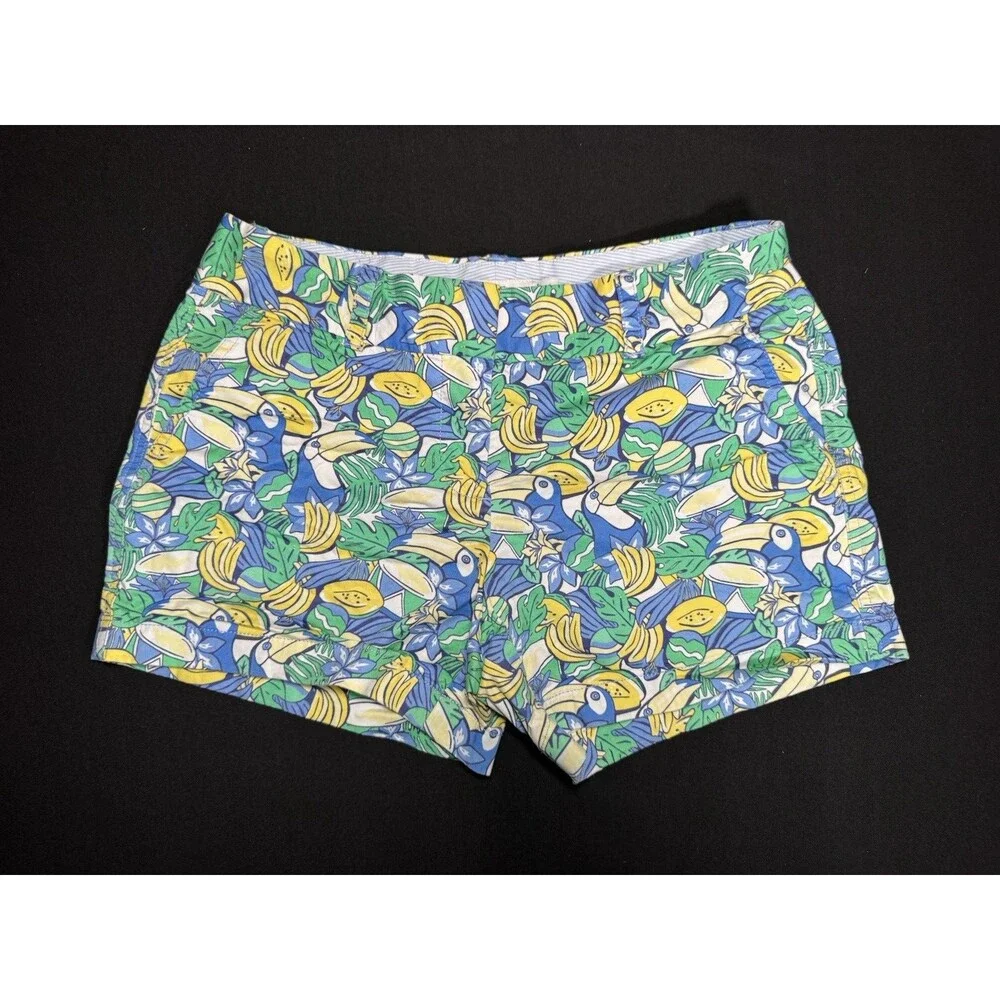 Vineyard Vines Toucan Tropical Island Bird Banana Print Shorts Vacation Size 2